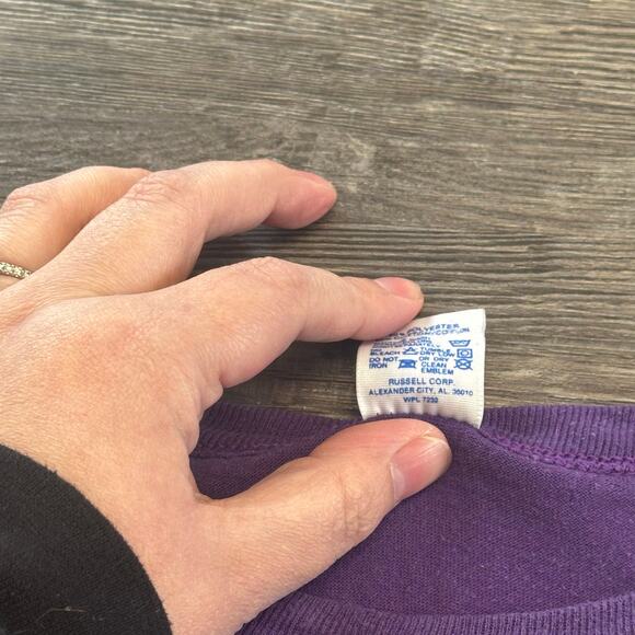 Clemson University T-Shirt Vintage 80s Tigers Russell Athletic Purple Mens XL - Picture 3 of 7